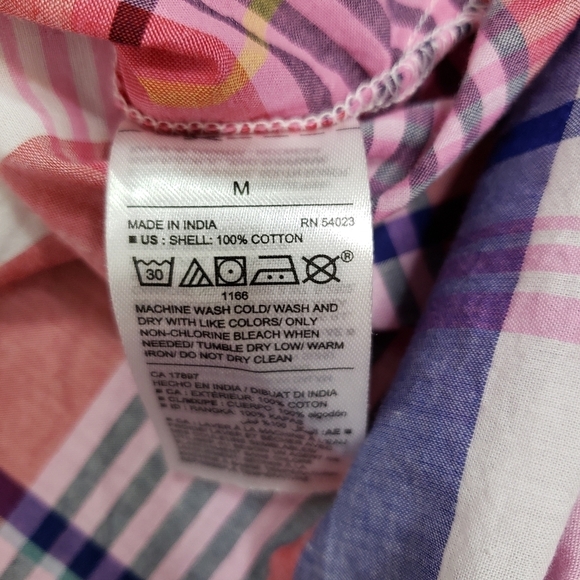 Old Navy The Classic Shirt plaid button down red and blue size medium - Picture 8 of 8